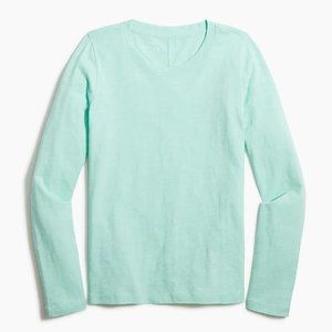 J.Crew Factory Spearmint Long-Sleeve Crewneck Girlfriend Tee Size Medium